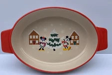Disney Mickey & Minnie Festive Holiday Baking Casserole Dish Zrike Brands 