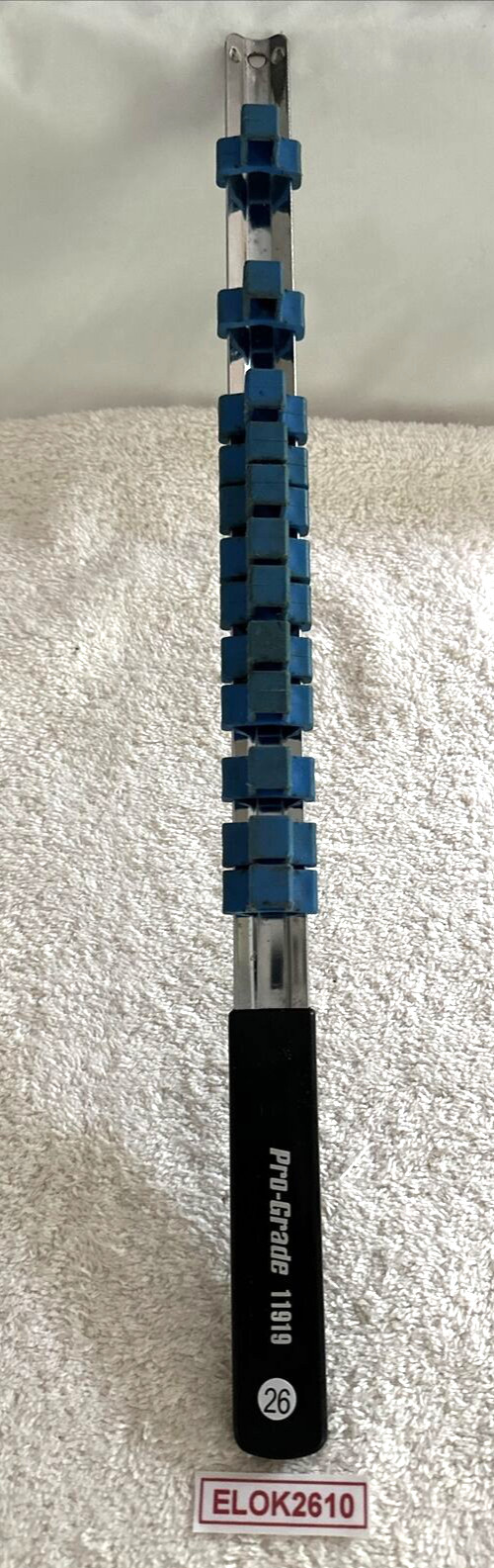 Pro-Grade 11919 Socket Rail Rack Metal 12 Clips Size 1/2" USA Plastic Grip