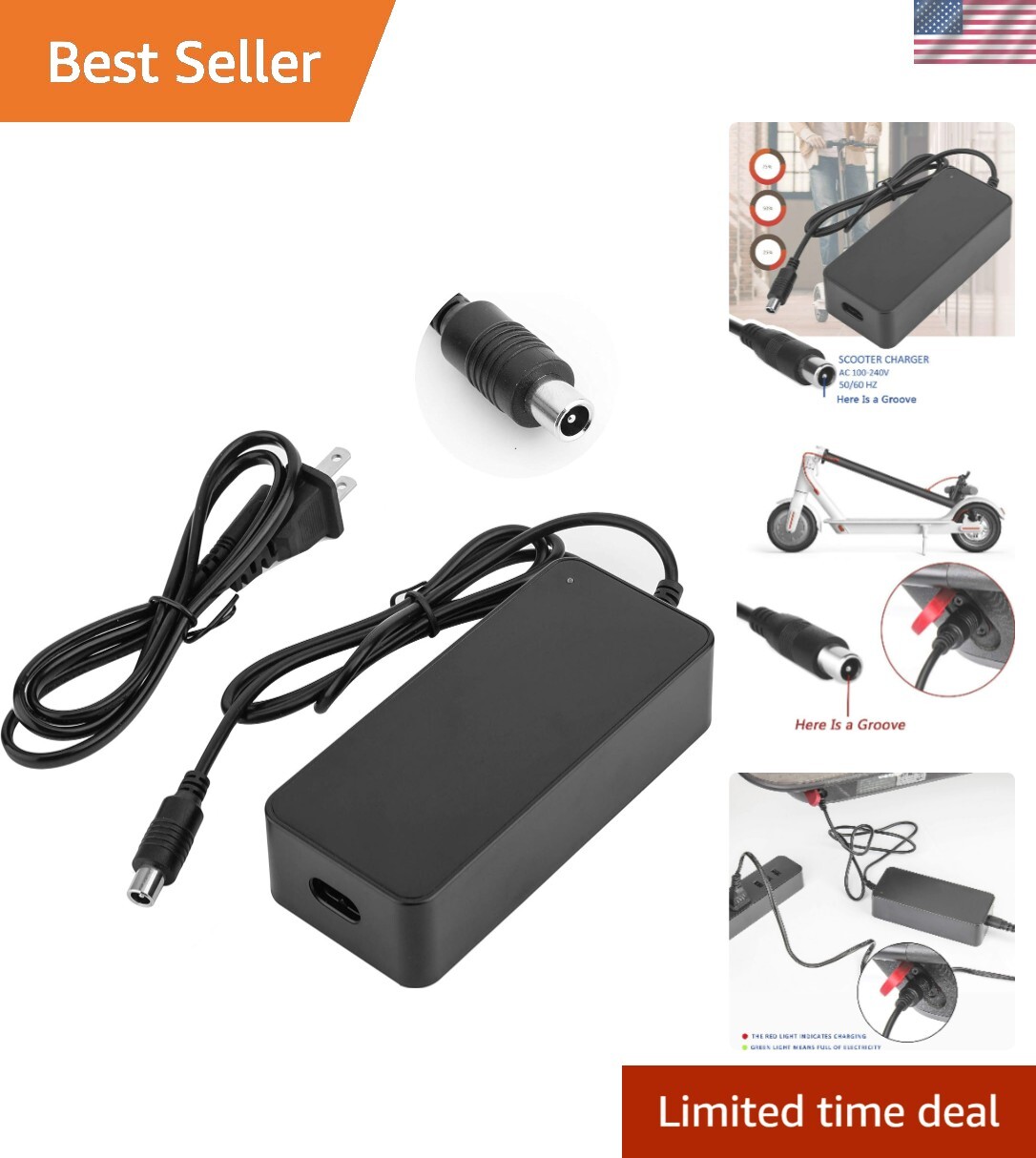 42V 2A 84W Fast Charger for Lime & Ninebot G30LP ES2 ES4 Scooters