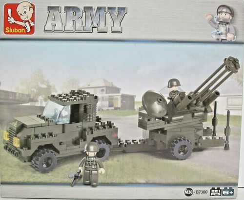 SLUBAN ARMY M38 Geländewagen mit FLAK-Anhänger + Kampfhubschrauber - Picture 2 of 5