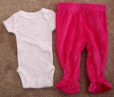 Girl's Size P Preemie Two Piece White/ Pink Heart Carter's Top  NWT Place Pants