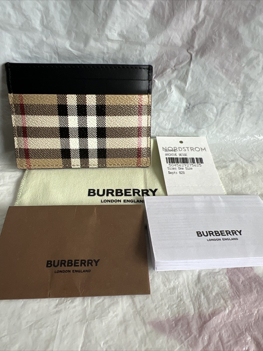[Burberry] Check Card Holder - Archive Beige ☆送料込☆ Burberry Check and Leather Card Holder Archive Beige/Tan