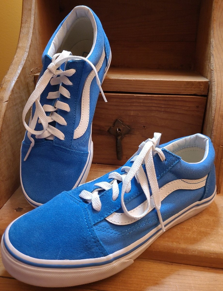 Vans Off The Wall Blue Canvas And Suede Tennis Shoe Sneakers Kids
