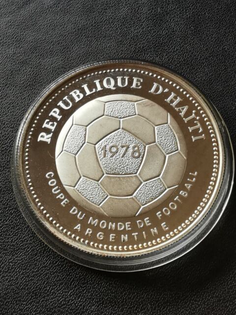 Haiti 50 Gourdes 1977 Fußball WM ´78 Silber PP