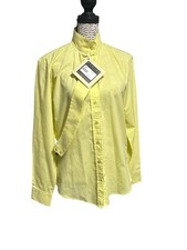 Equine Athletics - Ladies Show Shirt Med Yellow Longe Sleeves Button Down Horse