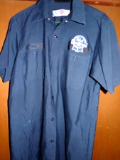 PBR Pabst Blue Ribbon Beer  Shop/Work Shirt Short Sleeve Used-Recycled