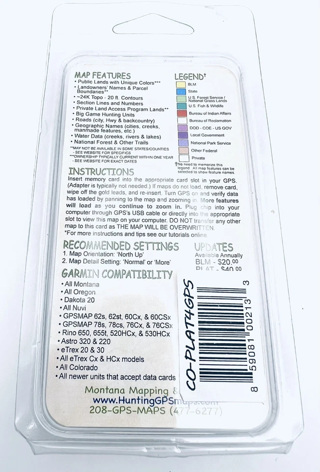 Cabelas Garmin 12.2 Mapping Hunting GPS Maps Solution For Colorado GPS SD Card - Image 2 of 2