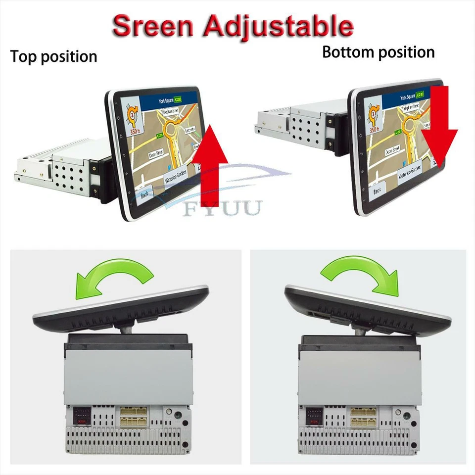 Universal 1DIN 9" Pantalla Táctil Giratoria HD Coche Estéreo Radio GPS Wifi Espejo Enlace Foto 4 de 4