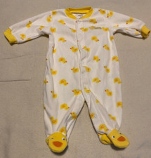 Carter  s Baby Unisex Fleece Footed Sleeper Ducks Pajamas Size 3 months Yellow
