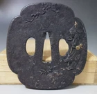 large Tsuba guard Tekkai hermit inlay samurai Japan Sword fitting Edo