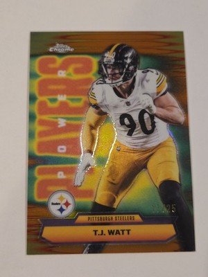 2025 Topps Chrome - T.J. Watt Power Players #PP-39 Orange Refractor /25