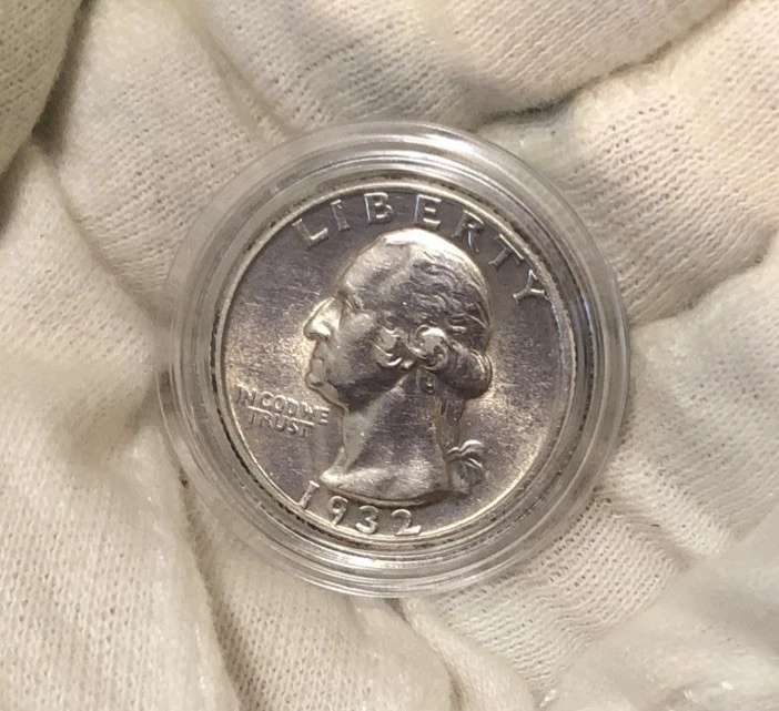 Cuarto de plata Washington 1932. Estado BU. Foto 2 de 4