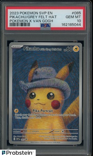 2023 PokemoN SVP EN Pokemon X Van Gogh #085 Pikachu with Grey Felt Hat PSA 10