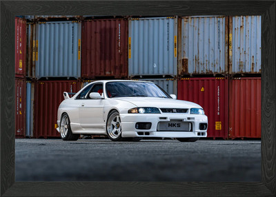 Nissan r33 gtr vspec Gerahmtes Wandbild Poster Leinwanddruck Bild