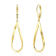 925 Sterling Silver Teardrop Leverback Earrings - Twisted Dangle Jewelry