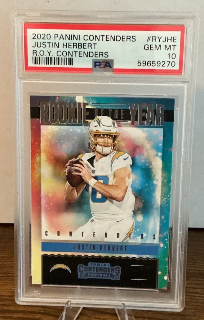 Justin Herbert Panini Contenders Rookie of the Year Contenders #RYJHE Base