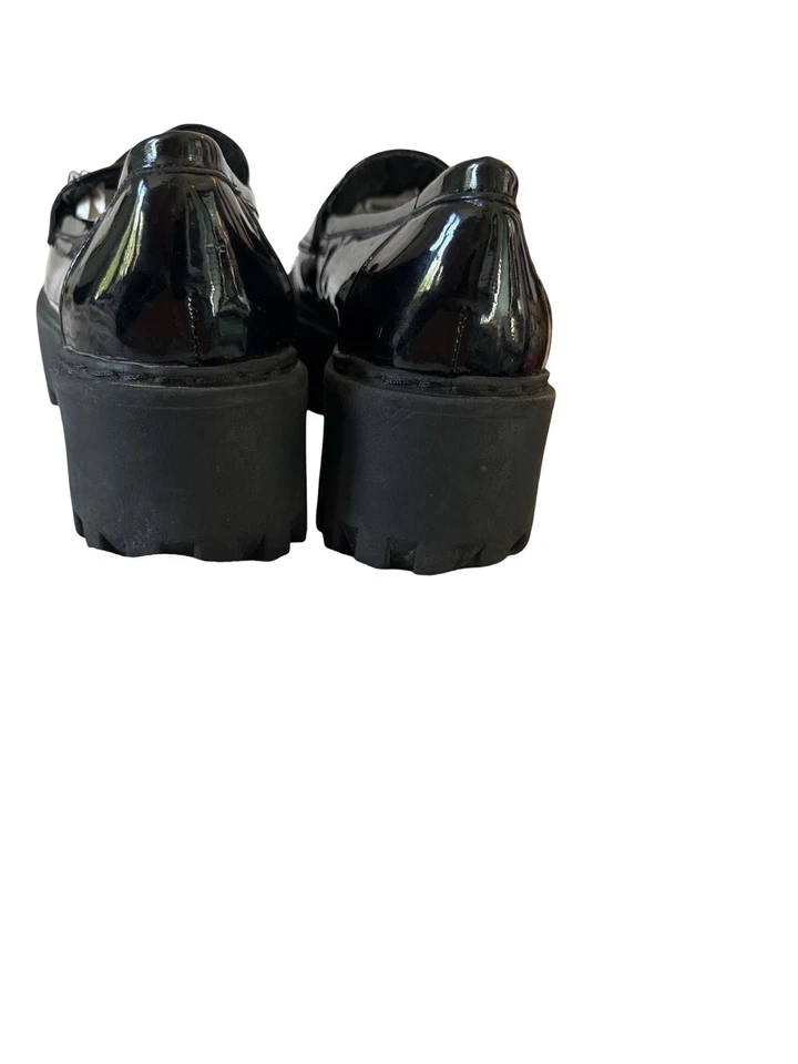 Mocasines gruesos de bambú negros con plataforma charol Penny para mujer talla 6,5 Foto 3 de 4