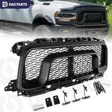For 2019-2024 Ram 2500 3500 4500 Front Bumper Rebel Grille w/Light Matte Black