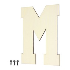 8 Inch Wooden Letters and Numbers for DIY Crafts Wall Decor, m Shape