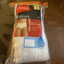 Hanes Men's 6 Pack Tagless Soft  Breathable Briefs Size L 36-38