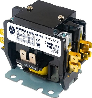 Appli Parts APAC-240240 Heavy Duty Contactor 2 Poles 40A 240V Coil Replacemen...