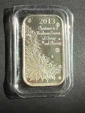 2013 SilverTowne Christmas is a Wondrous Season Holidays 1 oz Silver Bar .999 90.00 per troy oz