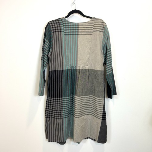 Vestido Gudrun Sjoden Grande Algodón Orgánico Azul Estampado Rayas Forrado Bolsillos - Imagen 9 de 14