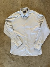 Emporio Armani New York Light Blue Geometric Dress Shirt Mens Size 43-17