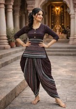 Women Print Dhoti And Kurti Set Unique Designer. Size M To XXXL