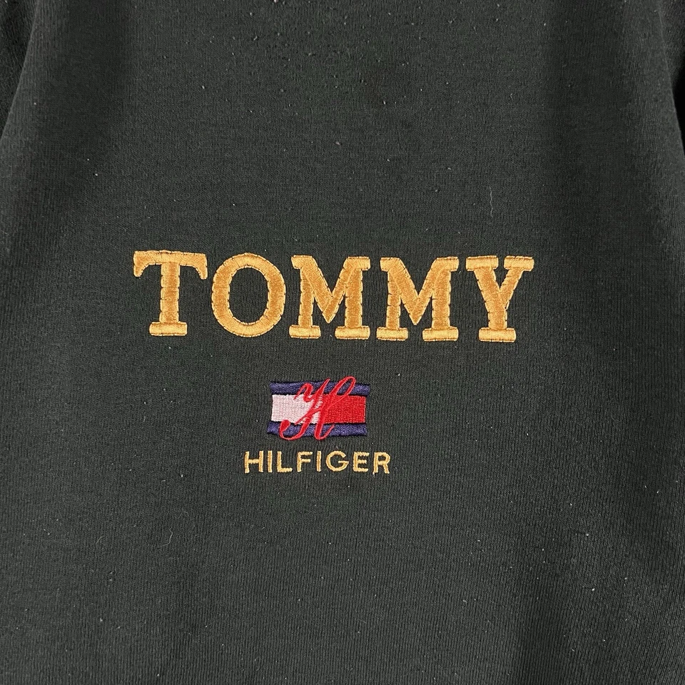 Moletom vintage Tommy Hilfiger masculino bordado logotipo pulôver gola redonda (XL) - Imagem 3 de 4