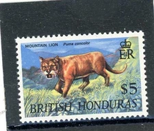 British Honduras Animals Mt. Lion Scott# 225 Mint NH