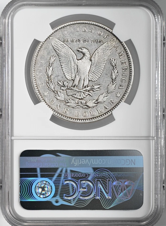 1900-P $1 MORGAN SILVER DOLLAR ERROR DRAMATIC STRIKE THRU NGC VF DETAILS CLEANED - Image 3 of 4