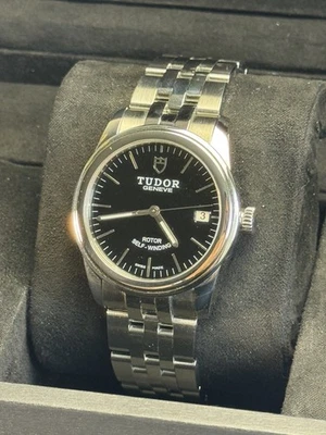 Tudor Glamour Date 55000 Black Dial 36mm Steel Automatic Serviced Box Mens Watch - Bild 1 von 4