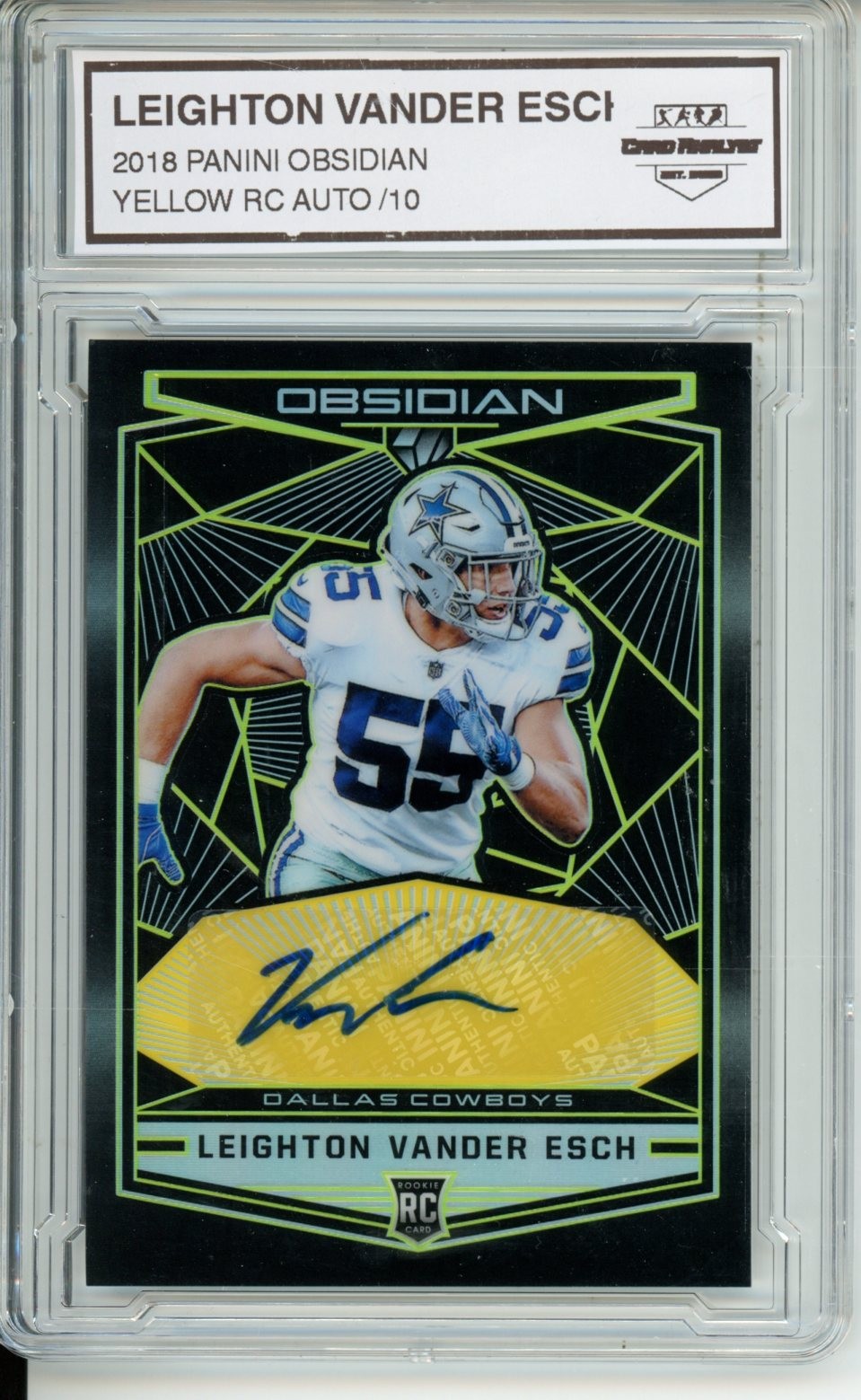Leighton Vander Esch Panini Obsidian Rookie Autographs #RKALV Base