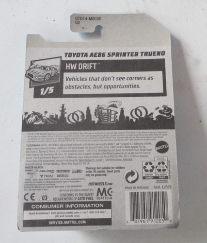 HOTWHEELS TOYOTA AE86SPRINTER TRUENO ZAMAC - Picture 6 of 6
