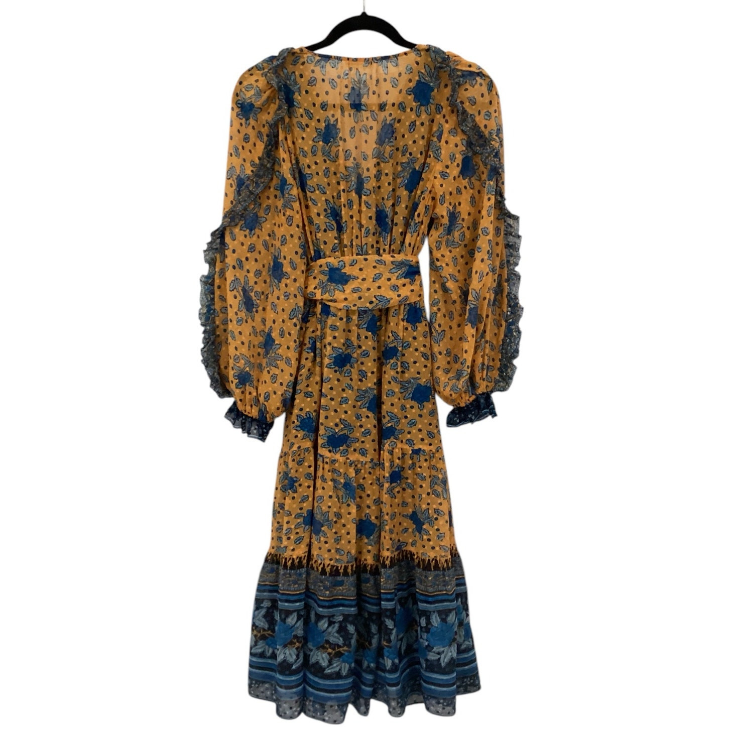 Ulla Johnson Romilly Silk Floral Orange Blue Long… - image 11