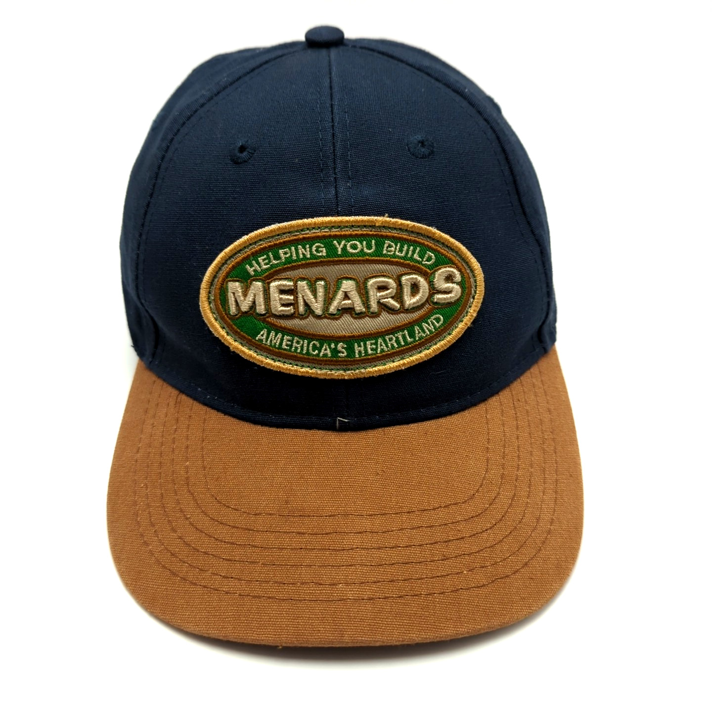 Menards hat blue brown adjustable strap-back cap - image 2