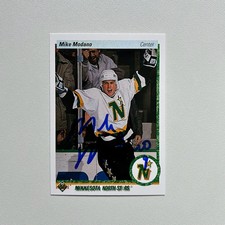 1990-91 UD Upper Deck #46 MIKE MODANO Autographed Rookie Card. rookie card picture