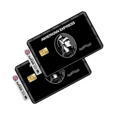 2 Pack Black American Express Credit Debit Card Sticker Vinyl Skin Durable Decal