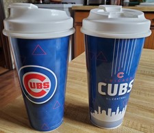 Two Chicago Cubs 2026 Wrigley Field Souvenir 16 oz Double Wall Cup Screw Top Lid