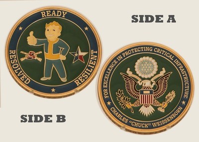 Fallout Vault Boy Critical Infrastructure Challenge Coin  1#16