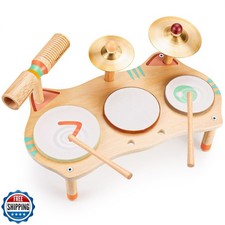 WINGYZ Baby Drum Set   7-in-1 Wooden Musical Instruments for Toddlers 1-3, Mo