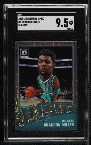 2023-24 Panini Donruss Optic Slammy! Brandon Miller #3 SGC 9.5 Mint+ Rookie RC