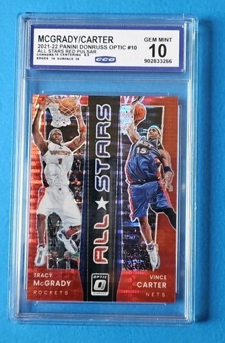 TRACY MCGRADY / VINCE CARTER 🔥 2021 Donruss Optic All Stars RED PULSAR CCG 10 - 第 1/2 張圖片