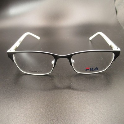 FILA VF9464 Black/White Stainless Steel Full Rim Eyeglass Frames 47-17-130