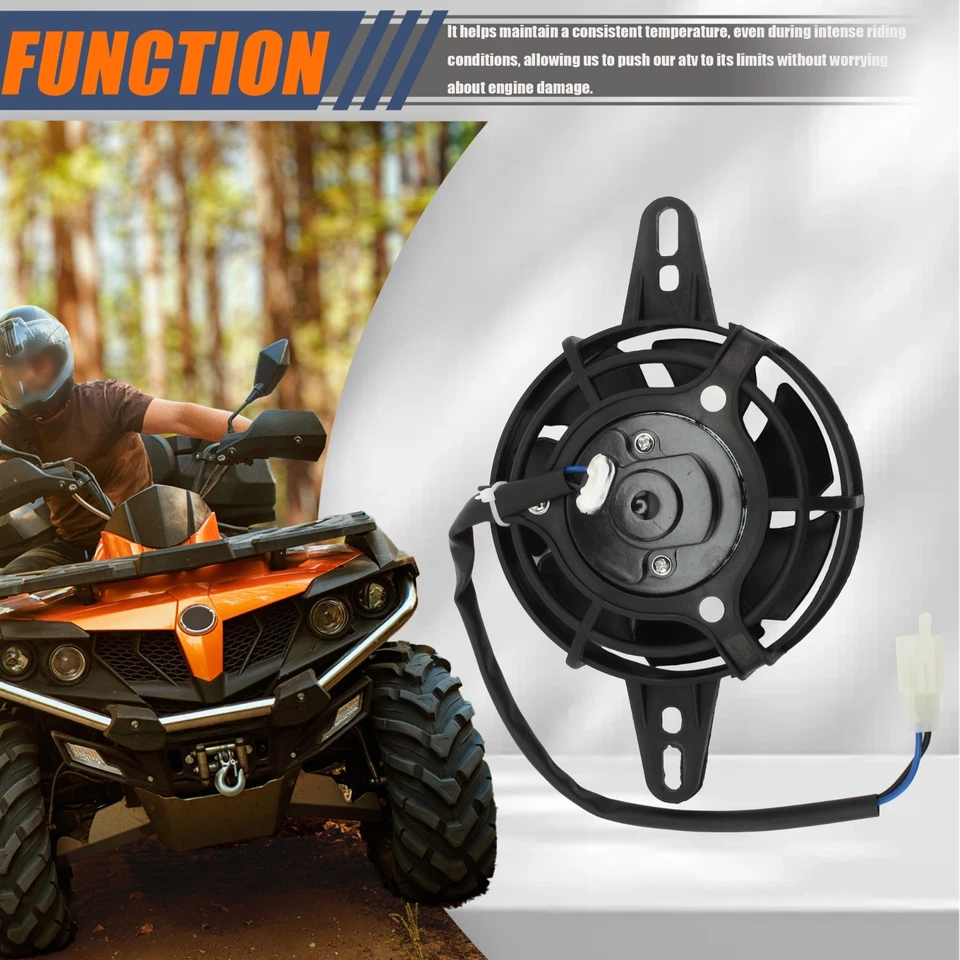 300cc Motorcycle Engine Cooling Fan Enduro Radiator Fans Electrofan 12v Pitbike Foto 3 de 4