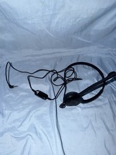 Black Single-Ear On-Ear Wired Headset 3.5mm Boom Mic Volume Control