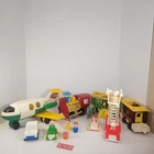 (18pc) Fisher Price Little People Circus Train Airplane Animals People VTG Lot