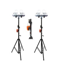  2 DJ Pro Lighting 10 Foot Crank Light Stand  2 Square Truss T-Bar Adapter
