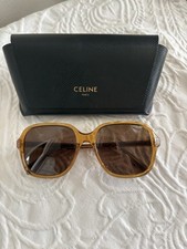CELINE Sunglasses Cl 401731 Oversized Square Brown Gold Excellent Condition